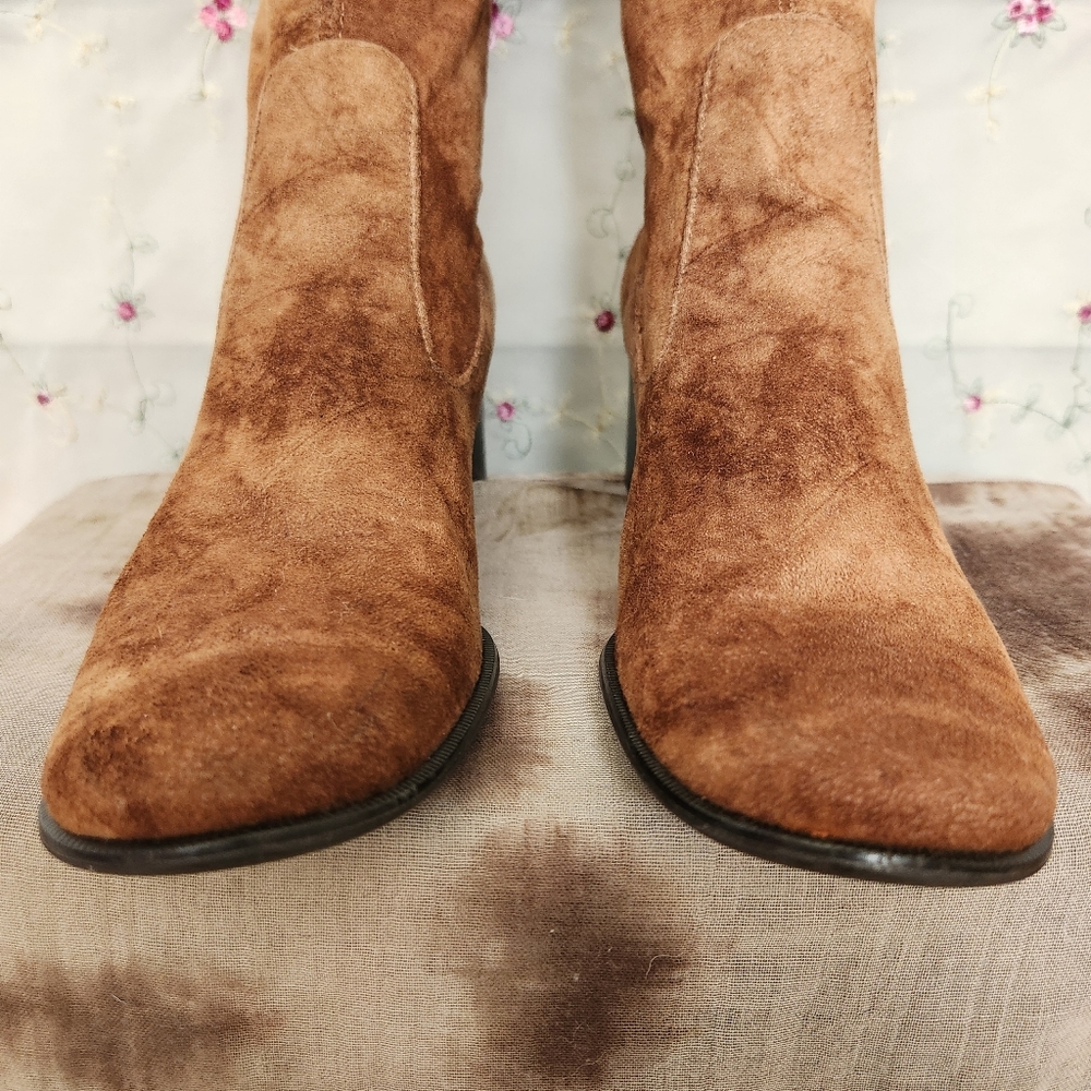 Vintage Mod 90s Faux Suede Gogo Boots - image 5